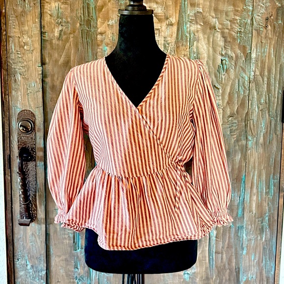 Madewell Cotton Wrap Top - Picture 1 of 6